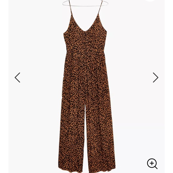 Madewell Shirred Wide-leg Cami Jumpsuit: Leopard - Picture 4 of 5